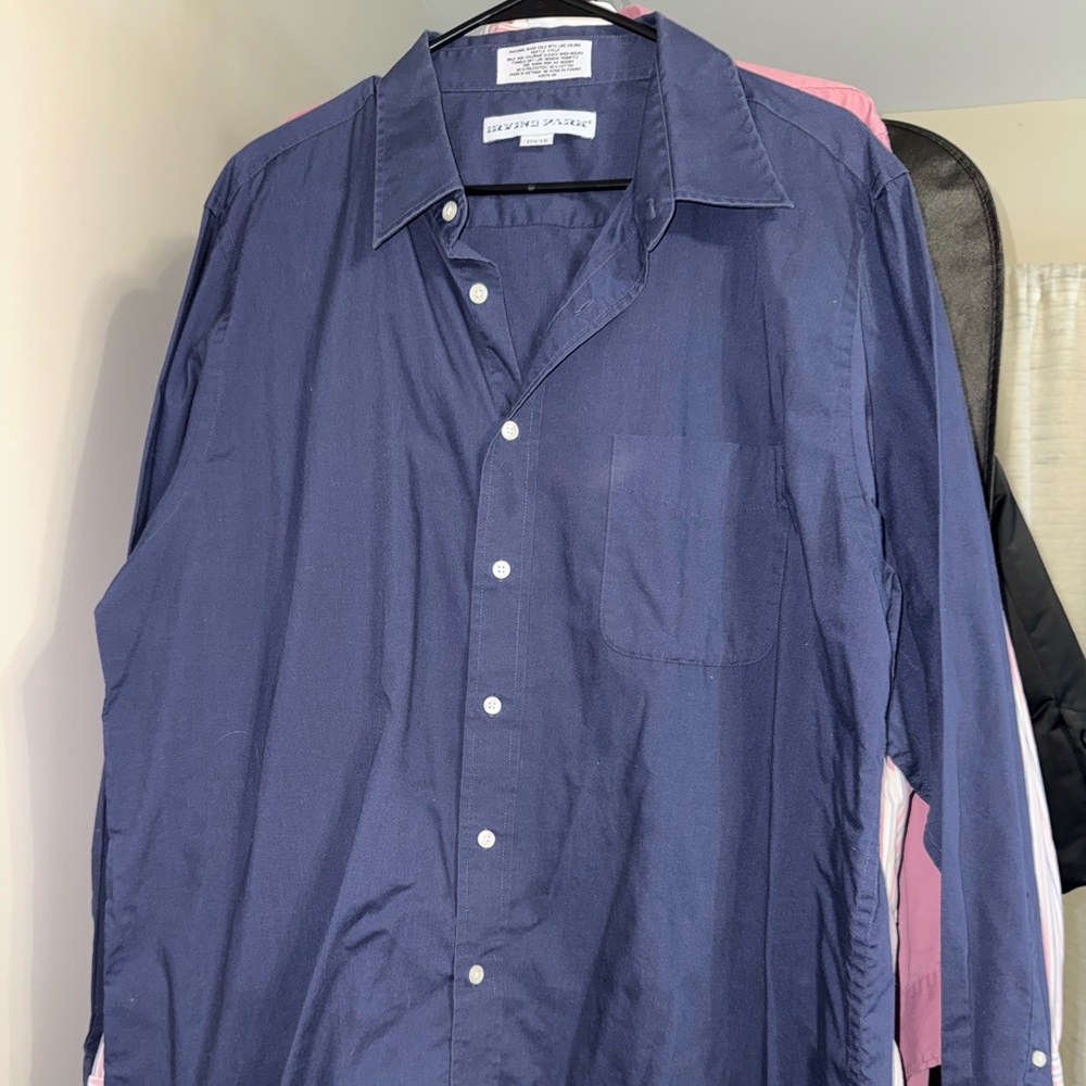 Navy Button-Down Men's Dress Shirt